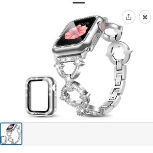 Apple Silver Watch with Crystal Links